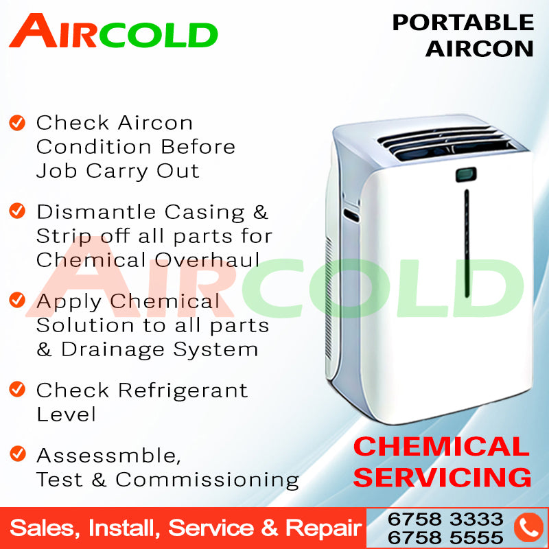 AIRCOLD Portable Aircon standard servicing inclusions