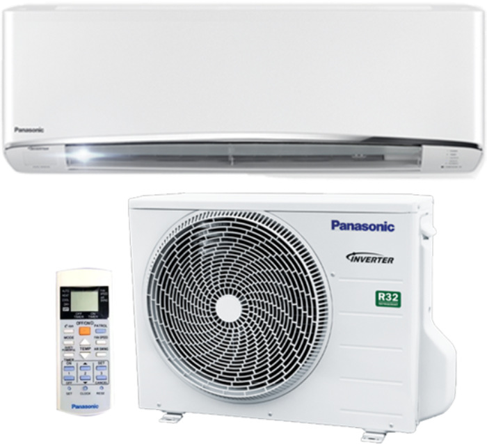 Panasonic inverter aircon including a wall-mounted unit, outdoor unit, and remote control